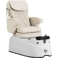 Physa Fauteuil pédicure électrique - avec bain de pieds éclairé et fonction de massage - 105 W - 150 kg - crème PHY_PSC_03