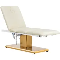 Physa Fauteuil esthétique - 3 moteurs - 300 W - 190 x 65 x 60 - 76 cm - 200 kg - crème/or VITERBO CREAM