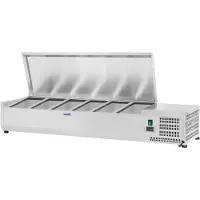 Royal Catering Saladette à poser - 140 x 33 cm - 6 bacs GN 1/4 RCKV-140/33-6S