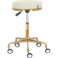 Physa Expondo Tabouret à roulettes - 51 - 64 cm - 150 kg - Beige / Doré