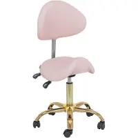 Physa Expondo Chaise-selle - 51 - 65 cm - 150 kg - Rose pâle/Doré