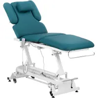 Physa Table de massage électrique - 3 moteurs - 300 W - 185 x 67 x 62 - 84 cm - 200 kg - Blanc / turquoise NANTES TURQUOISE_PH
