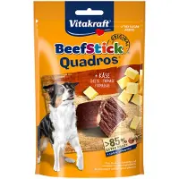 Vitakraft Lot économique : 7 x 70 g Bâtonnets au bœuf Quadros de au fromage, friandises pour chiens