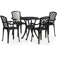 vidaXL Ensemble de bistro 5 pcs Aluminium coulé Noir