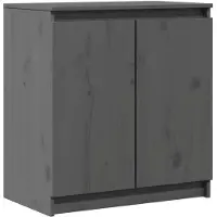 vidaXL Armoire d'appoint Gris 60x36x65 cm Pin massif
