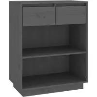 vidaXL Armoire d'appoint Gris 60x34x75 cm Pin massif