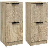 vidaXL Sideboards 2 pcs. chêne Sonoma 30x30x70 cm bois composite