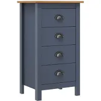 vidaXL Sideboard Hill Gris 46x35x80 cm Pin massif