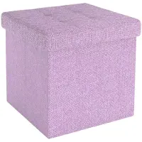 Intirilife Pouf pliable 30x30x30 cm en LOTUS ROSA - Siège en cube avec espace de rangement et housse en tissu avec creux - Siège en cube repose-pieds coffre de rangement pouf coffre