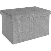 Intirilife Boîte de rangement pliable 49x30x30 cm cube siège Ottoman espace de rangement