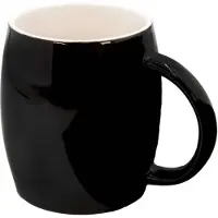 Intirilife Tasse À Café En Porcelaine Noire Avec Cuillère Couvercle En Bambou Et Contenance De 400 Ml - Parfait Comme Cadeau Pour La Famille, Les Amis Ou Les Collègues