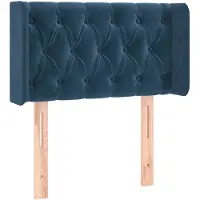 vidaXL Tête de lit avec oreilles bleu foncé 83x16x78/88 cm velours