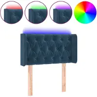vidaXL Tête de lit LED bleu foncé 83x16x78/88 cm velours