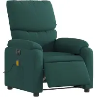 vidaXL Fauteuil de massage électrique Vert foncé Tissu