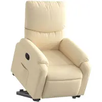 vidaXL Fauteuil relax avec releveur Crème Tissu