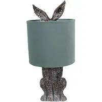Clayre & Eef Lampe de table Lapin Ø 20x43 cm Marron Vert Polyrésine