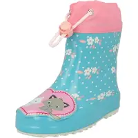 Beck Bottes en caoutchouc 'Kätzchen' écru / turquoise / gris / rose