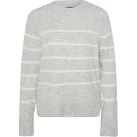 Vero Moda Pull-over 'VMFlawless' gris chiné / blanc cassé