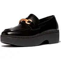 FitFlop Mocassins compensés Femme Luma en cuir épais avec mors Noir