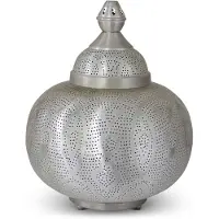 Safaary Lampe à poser orientale Argent Ambia Ø 33 x 40cm