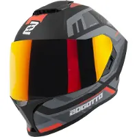 Bogotto Phantom Codex Noir Gris Rouge Fiberglass Casque Intégral Taille M