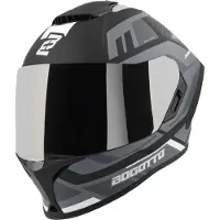 Bogotto Phantom Codex Noir Gris Blanc Fiberglass Casque Intégral Taille 2XL