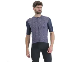 Sportful Checkmate Short Sleeve Jersey Bleu L Homme