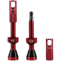 Chris King Peatys X Chris King MK2 Tubeless Valves 1 paire tubeless 80 mm rouge PTV2-80-RED-12