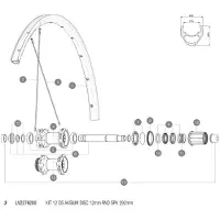 Mavic Ds Askium Disc Rear Right Spokes 12 Units Noir 292 mm