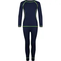 TROLLKIDS Merino Long Sleeve Base Layer Set Bleu 128 cm Enfants