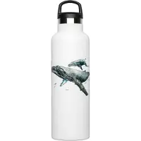 Fish Tank Humpback Whale&diver Bottle 600ml Blanc