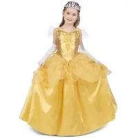 MOM Princess Costume For Girls Jaune 10-12 Years Enfants
