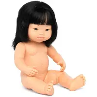 Miniland Poupée asiatique avec syndrome de Down 38 cm Noir Noir Taille unique