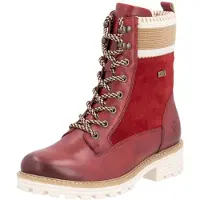Remonte Bottines à lacets camel / rouge foncé / blanc
