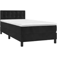 vidaXL Lit boxspring avec matelas & LED noir 80x200 cm velours