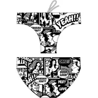 Turbo Yeah Comic Swimming Brief Blanc 5-6 Years Garçon