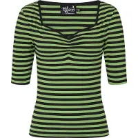 Hell Bunny T-shirt manches longues Rockabilly de - Haut Warlock - XS - XL - pour Femme - vert/noir - Taille M