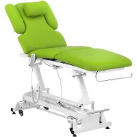 Physa Table de massage électrique - 3 moteurs - 300 W - 185 x 67 x 62 - 84 cm - 200 kg - Blanc / vert clair NANTES LIGHT GREEN_PH