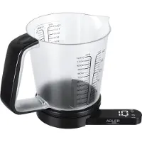 Adler AD 3178 escabeaux de cuisine Noir, Transparent Comptoir Rond Balance de ménage électronique