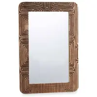 Giftdeco Miroir Mural - - Marron en Bois de Manguier - 90 x 60 cm - Rectangulaire - Contemporain