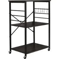 Erro Chariot de cuisine - Étagère de cuisine - Chariot de service - sur roulettes - 60x40x89 cm - noir
