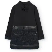Boboli Combined Long Sleeve Dress Noir 16 Years Fille