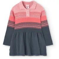 Boboli Knitwear Long Sleeve Dress Gris,Rose 8 Years Fille