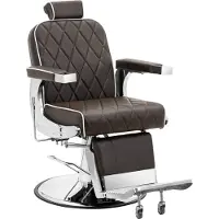 Expondo Fauteuil de coiffeur avec repose-pieds - 58-71 cm - 150 kg - Marron