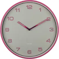 Karlsson - Horloge murale à chiffres alignés - Rose - Ø40cm