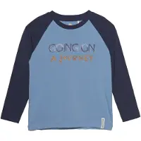 En fant T-Shirt bleu / bleu foncé / orange / blanc