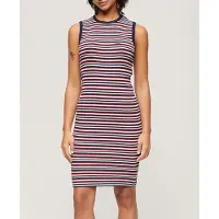 Superdry Rib Bodycon Sleeveless Short Dress Rouge XS Femme