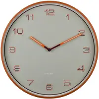 Karlsson - Horloge murale à chiffres alignés - Orange - Ø40cm