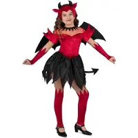 MOM Devil Girl Costume Rouge 10-12 Years Enfants