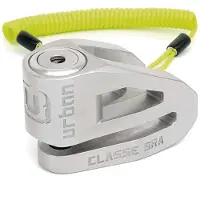 Urban Security UR210S Cadenas antivol Moto Disque, homologué SRA, Double Fermeture ø10, Acier Inoxydable Poli